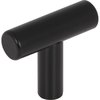 Elements By Hardware Resources 1-9/16" Overall Length Hollow Matte Black Stainless Steel Naples Cabinet "T" Knob 39SSMB
